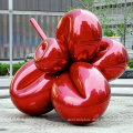 Hot sale red color stainless steel flower sculpture